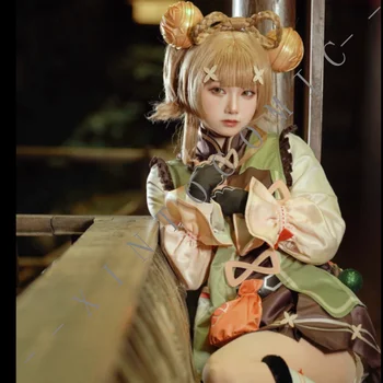 Genshin Darbe Yaoyao Kostüm Kadınlar için Lolita Elbise Güzel Üniforma Cadılar Bayramı Partisi Cosplay Yaoyao Kıyafet