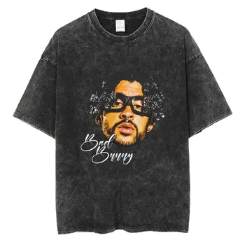 Genç Thug Thugger Grafik Vintage Yıkanmış T Shirt Erkek kadın Rapçi Hip Hop Punk Tarzı Tee Gömlek Büyük Boy T-shirt Streetwear