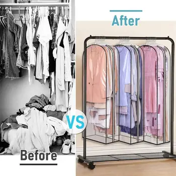Giysi tozluk Organizatör Şeffaf Su Geçirmez yatak odası dolabı Dolap Asılı Konfeksiyon Elbise Takım Elbise Ceket saklama çantası Kılıfı