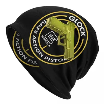 Glock Skullies Beanies Caps Unisex Kış Örgü Şapka Erkekler Kadınlar Yetişkin ABD Tabanca Tabanca Logosu Kaput Şapka Açık Kayak Kap