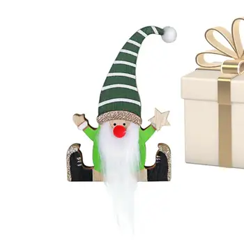Gnome Ahşap Süsler Ahşap Santa Cüce Adam Masaüstü Dekor Kullanımlık Ahşap Asmak Zanaat Gnome Elf Süsler Yatak Odası Şömine