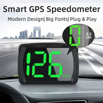 GPS HUD Dijital Kilometre Head Up lcd ekran KMH Hatırlatma Ölçer araç elektroniği Aksesuarları Büyük Yazı Tipi Hızı Tüm Arabalar için