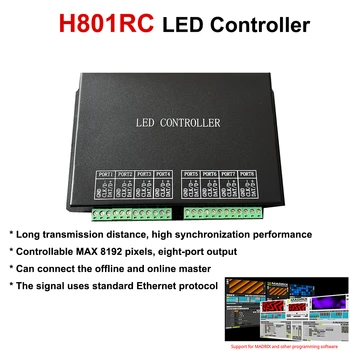 H801RC Çevrimiçi / Çevrimdışı LED 8 port Denetleyici 8192 Piksel SPI Denetleyici Ana Denetleyici İle Çalışmak H803TV, H802TB, H801TC, H803TC