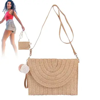 Hasır Plaj Çantası Kadınlar İçin yazlık hasır çanta Çanta Crossbody Çanta Çanta Moda Bayan Yaz Plaj Tatil Çantası