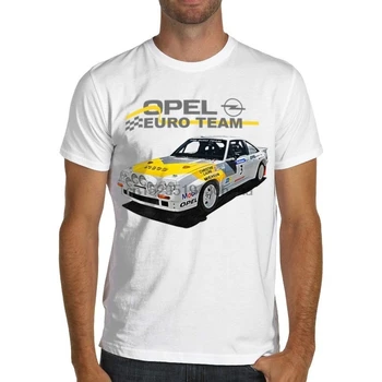 Havalı Opel Manta 400 Euro Ralli Takımı Gr.b Wrc Yarış Yumuşak Pamuklu Tişört Beyaz veya Gri