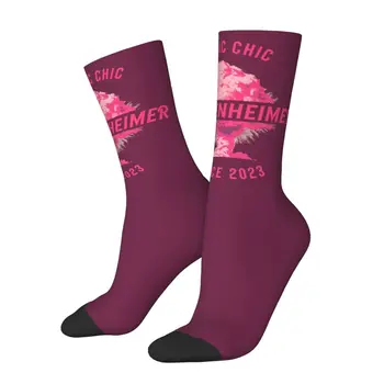 Hip Hop Vintage Logo Çılgın erkek varis çorabı Unisex Barbenheimer Harajuku Desen Baskılı Komik Yenilik Mutlu Ekip Çorap