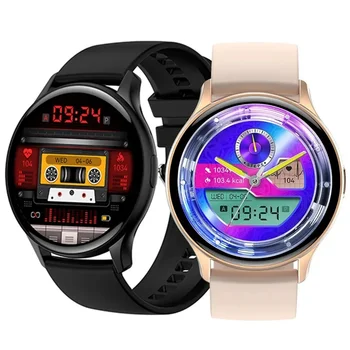 HK89 akıllı saat Erkekler Kadınlar AMOLED Ekran Her Zaman Ekranda Bluetooth Çağrı NFC nabız monitörü DIY Duvar Kağıtları Smartwatch