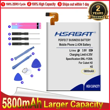 HSABAT 0 Döngüsü 5800mAh Pil Cubot H2 Yüksek Kaliteli Cep Telefonu Yedek Akümülatör