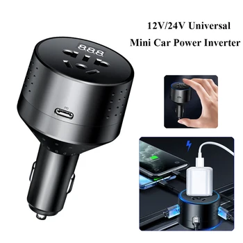 Invertör araba şarjı 12v 220v 110V PD Tip-C QC3. 0 USB Soket Araç şarj adaptörü 24V Otomatik Güç Dönüştürücü dönüştürücü 12v a 220v