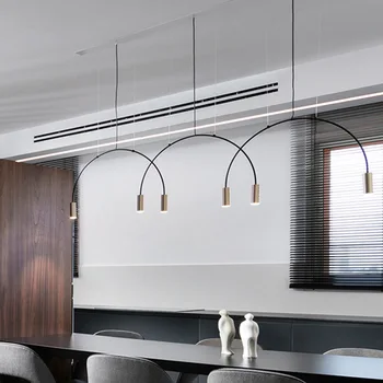 Iskandinav Kapalı Kolye lamba Oturma Odası Yemek Odası armatür Hanglamp Modern Geometrik Demir Siyah LED Kolye ışıkları Fikstür
