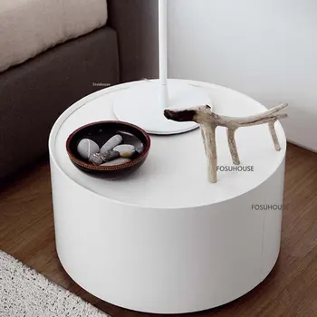 Iskandinav katı ahşap Başucu Masa yatak odası mobilyası depolama dolabı Yuvarlak Tasarım Yaratıcı Eğlence basit Ev Komidin
