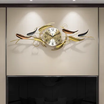 Iskandinav Lüks Dekoratif Saat Duvar Asılı Oturma Odası için Yaratıcı ve Atmosfer 3D Metal Saat Dekorasyon