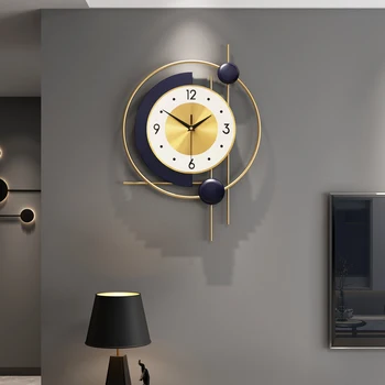 Iskandinav Modern duvar saati Lüks Oturma Odası Yaratıcı Sanat Sessiz Metal Büyük Basit duvar saati Yatak Odası reloj de pared Ev Dekor