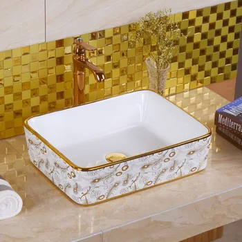 Iskandinav Tarzı Desen lavabo Renk Güzel Serin Ev lavabo Seramik Kare Masa Havzası