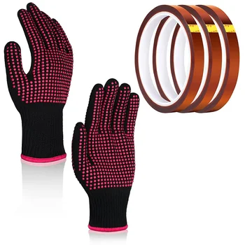 Isıya dayanıklı eldivenler ve 3 10mm X 33M 108Ft ısı basın bandı, ısıya dayanıklı eldiven eldiven termal bant süblimasyon Bandı