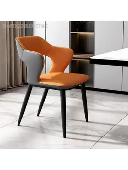 Italyan lüks yemek masası sandalye modern basit ev oturma odası Nordic sandalye ev arkalığı otel sandalye müzakere sandalye