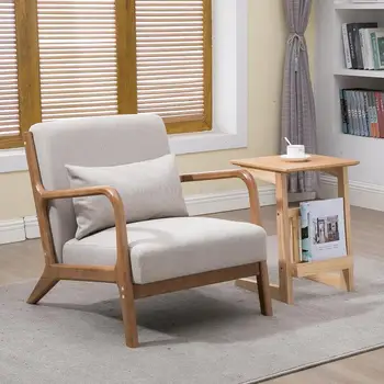 İskandinav Ahşap Oturma Odası Sandalyeleri Makyaj Tek Ergonomik Oturma Odası Sandalyeleri Rahatlatıcı Koltuk Stoelen Balkon Mobilyaları YY50LC