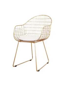 İskandinav net kırmızı içi boş tel sandalye ferforje modern minimalist ev rahat restoran oturma odası altın sandalye
