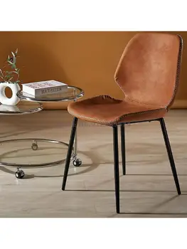 İskandinav yemek masası ve sandalye deri basit ev masası arkalığı makyaj koltuğu Modern otel restoran ışık lüks yemek sandalyesi