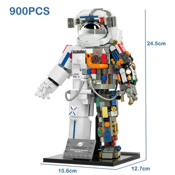 JAKİ Spaceman Tuğla Dekor Astronot Blokları Çocuklar Bina Oyuncaklar Yaratıcı Havacılık Modeli Bulmaca Uzay Keşfetmek Montaj Erkek Hediye