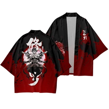 Japon Tarzı Kimono Kawaii Kedi Köpek Samurai Streetwear Erkekler Kadınlar Hırka Japonya Harajuku Anime Elbise Anime Giyim Yaz 2023