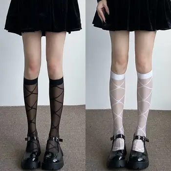 Japon Tarzı Lolita Diz Çorap Yaz İnce Naylon Çorap Uzun Çorap Ekose Kolej Tarzı JK Kız Çorap diz üstü çorap