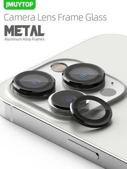 JMUYTOP Koruyucu Kamera iPhone 13 14 Pro Max mini Alüminyum Alaşımlı Metal Temperli Cam Kapak Kamera Lens Koruyucu