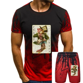 Joker T Shirt Çılgın Şapkacı Joker Kart T-Shirt Baskı Pamuk Tee Gömlek Erkek Moda Artı Boyutu Kısa Kollu Sevimli Tshirt Streetwear