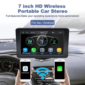 Kablosuz Carplay Android Otomatik MP5 Çalar Bluetooth Uyumlu 7 İnç Araba Stereo WiFi Radyo Alıcısı geri görüş kamerası HD Dokunmatik Ekran