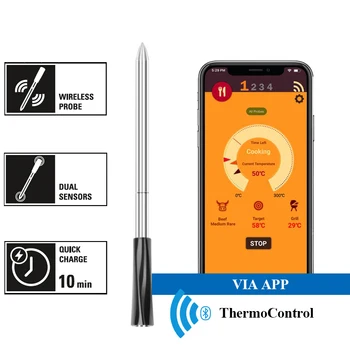 Kablosuz Et Gıda Termometre fırın ızgara BARBEKÜ Biftek Türkiye Sigara İçen Mutfak Akıllı Dijital Bluetooth Barbekü Hediyeler MeatChamp