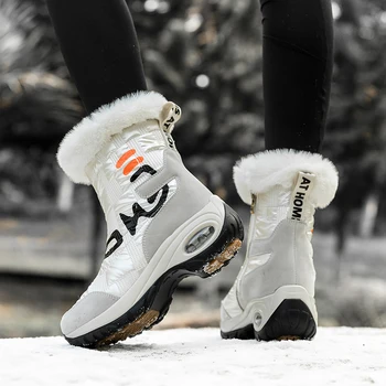 Kadın Botları 2023 Kışlık Botlar Kürk Düşük Topuklu Kar Botları Ayak Bileği Bota Feminina platform patik Kadınlar İçin Kış Ayakkabı Topuklu