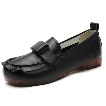 Kadın Flats Ayakkabı deri sneakers Bayanlar 2023 Yeni Rahat tek ayakkabı Loafer'lar Kadın rahat ayakkabılar Moda Büyük Boy 42