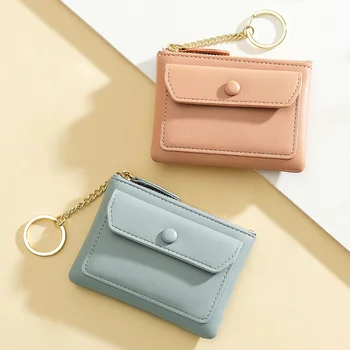 Kadın Küçük bozuk para cüzdanı Çanta Cüzdan Değişim Çantalar Fermuarlı Para Çantaları Çocuk Mini Cüzdan Deri Anahtarlık Debriyaj kılıf çanta