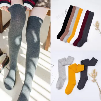 Kadın moda saf renk pamuk diz boyu çorap çorap 8 renk çorap Mens 1013 dik teknoloji Mens