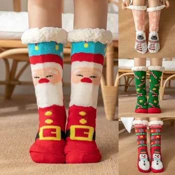 Kadın Noel Çorap Bayanlar Yumuşak Peluş Kabarık Kalınlaşmak sıcak tutan çoraplar Kadın kışlık kürk palto Astarlı Terlik Çorap noel hediyesi
