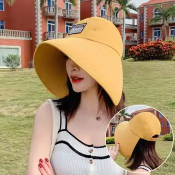 Kadın Şapka Yaz Şapka UV Koruma Moda Büyük Ağız Güneş protectionCap Plaj Sunhats At Kuyruğu Şapka Seyahat Vizör Panama