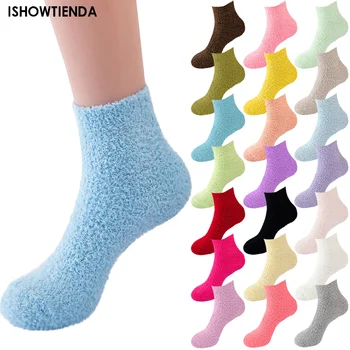 Kadınlar Kalın Pamuklu Çorap Karşı Soğuk Kar Rusya Kış Sıcak Tutmak Merinos Yünü Tavşan Çorap Kadınlar İçin Peluş Çizmeler Tüp Çorap