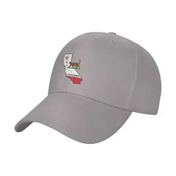 Kaliforniya Catifornia Eyalet Haritası Kedi Pençe Baskı Unisex Kapaklar Açık Kamyon Şoförü beyzbol şapkası Snapback Nefes Casquette Şapkalar