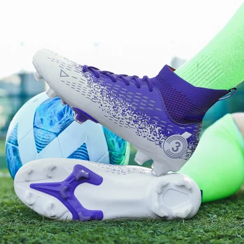 Kaliteli futbol kramponları Cleats Toptan C. ronaldo Dayanıklı Hafif Rahat futbol ayakkabıları Açık Hakiki Futsal Çivili Sneakers