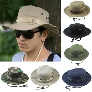 Kamuflaj Taktik Kap Askeri Boonie Şapka ABD Ordusu Kapaklar Camo Erkekler Açık Spor Güneş kova kapağı Balıkçılık Yürüyüş Avcılık Şapka 60CM