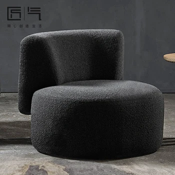 Kanepe Sandalye Accent Sandalye Siyah Tek Kumaş Kanepe Oturma Odası Modern Minimalist Tasarımcı Kolsuz Boş Sandalye Kumaş