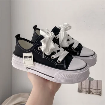 Kanvas ayakkabılar kadın 2023 Yeni Düşük üst Kore gündelik ayakkabı İns Gelgit Küçük Tüm Maç Küçük beyaz ayakkabı Yaz Kapalı beyaz Ayakkabı