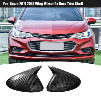Karbon Fiber Yan Kapı dikiz aynası Kapağı Konut Kapağı için Chevrolet Cruze 2017 2018 Kanat Ayna Öküz Boynuz Trim Kabuk