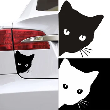 Karikatür Kedi Araba Sticker Yansıtıcı Kişiselleştirilmiş Vücut Sticker Oyma Yansıtıcı Araba Sticker