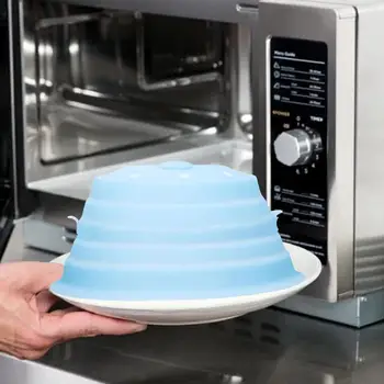 Katlanabilir Mikrodalga Kapak katlanabilir Manyetik yemek örtüsü Silikon Bulaşık Makinesinde yıkanabilir Gıda kapak ısıya dayanıklı Mutfak otel İçin