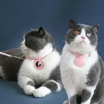 Kedi Boyun Daire Pet Yaka Dayanıklı Pet Yaka Hızlı Bırakma ile Airtag Tracker Ayarlanabilir Emniyet Bandı Kediler için Aşınmaya Dayanıklı
