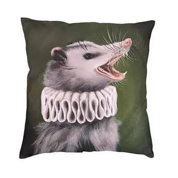 Kişiselleştirilmiş Opossum kare kırlent kılıfı Ev Dekoratif 3D İki Taraflı Baskı Hayvan evcil hayvan yastığı Kapak Araba için