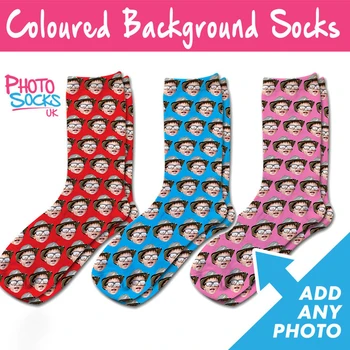 Kişiselleştirilmiş Renkli Arka Plan Fotoğraf Çorap Eğlenceli Yenilik Hediye Herhangi Bir Fotoğraf Eklemek Büyük noel hediyesi Özel Sevgiyle Baskılı Çorap