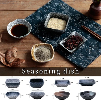 Klasik Japon Seramik Küçük Suşi soya sos tabağı Kare / Dikdörtgen / Ark / Çiçek Şekilli Salata Sosu Baharat Tabaklar Tabaklar