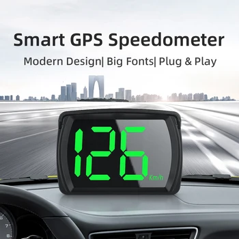 KMH Hız Göstergesi Büyük Yazı Tipi Araba Kamyon Otobüs İçin 2.8 İnç Tak ve Çalıştır Araba HUD HEAD-Up Ekran Dijital GPS